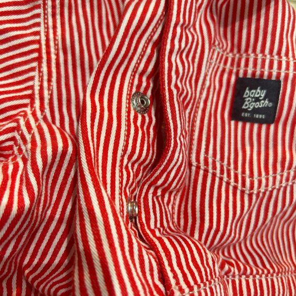 Baby B'Gosh Red White Striped One Piece Jumpsuit Coverall 18M Farmer Cottagecore - Picture 5 of 6